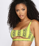 Straight Up Baddie Snake Swim Top is a trendy pick to create 2023 festival outfits, festival dresses, outfits for concerts or raves, and complete your best party outfits!