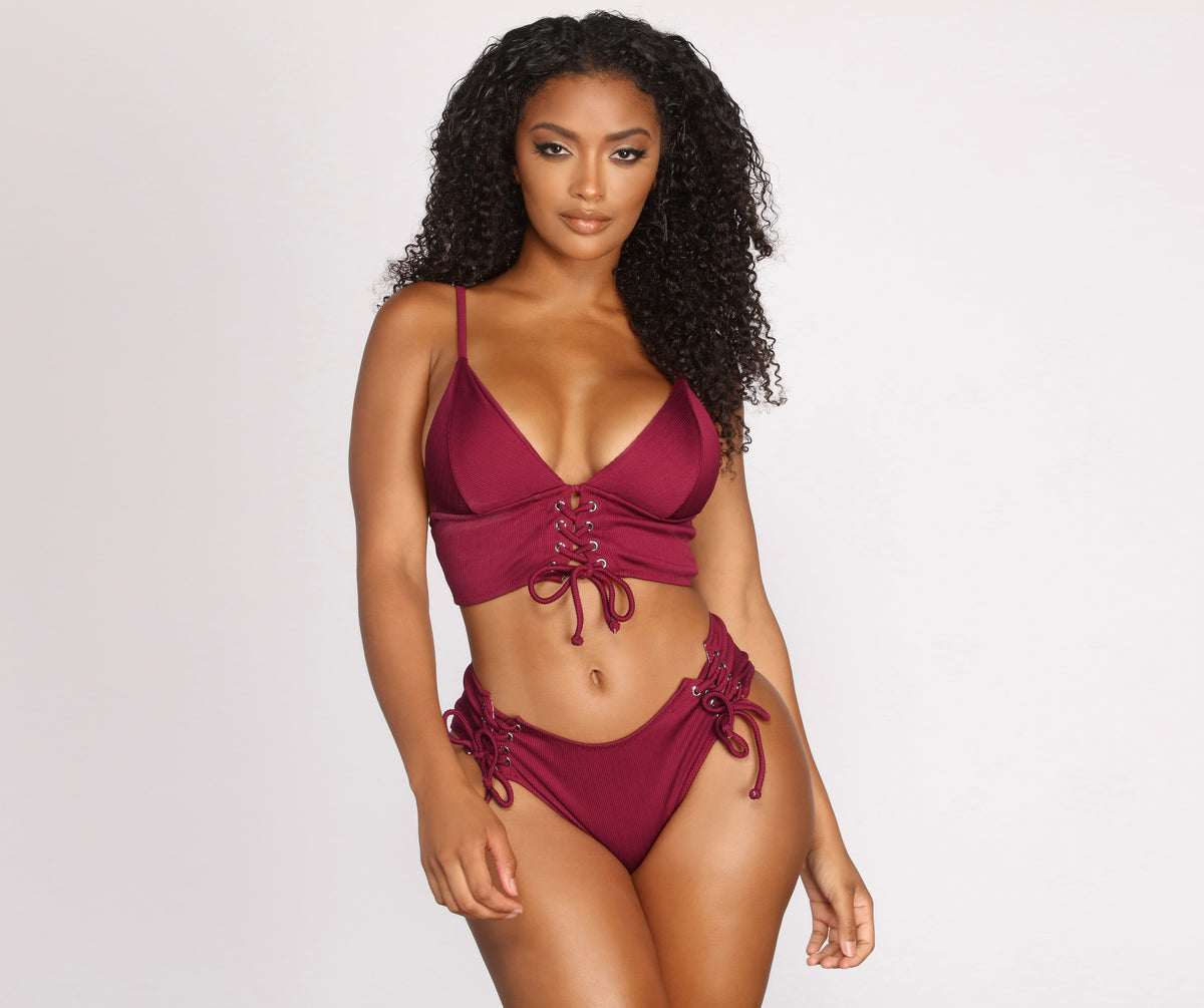 Rock The Boat Lace Up Triangle Swim Top