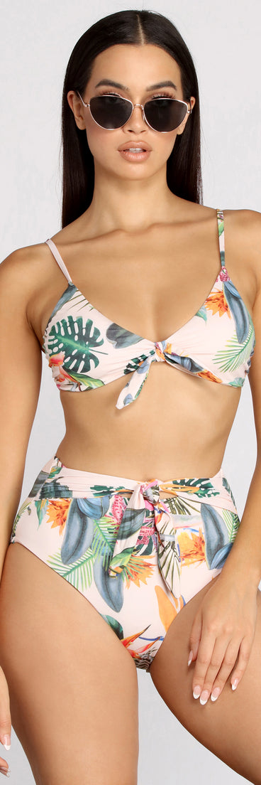 With fun and flirty details, Take Me To Margaritaville Tropical Swim Top shows off your unique style for a trendy outfit for the summer season!