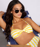 With fun and flirty details, Island In The Sun Bow Front Swim Top shows off your unique style for a trendy outfit for the summer season!