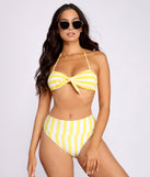 With fun and flirty details, Island In The Sun Bow Front Swim Top shows off your unique style for a trendy outfit for the summer season!
