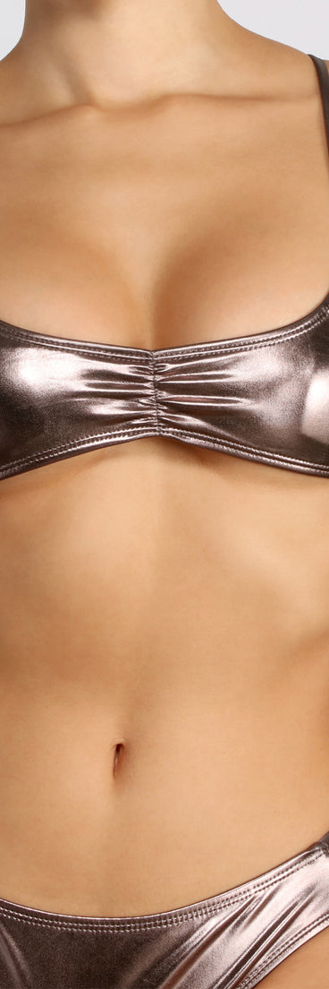 Baecation Metallic Swim Top