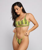 Neon Drama Snake Print Swim Top is a trendy pick to create 2023 festival outfits, festival dresses, outfits for concerts or raves, and complete your best party outfits!