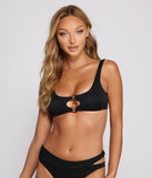 Chic Cutout Ribbed Swim Top