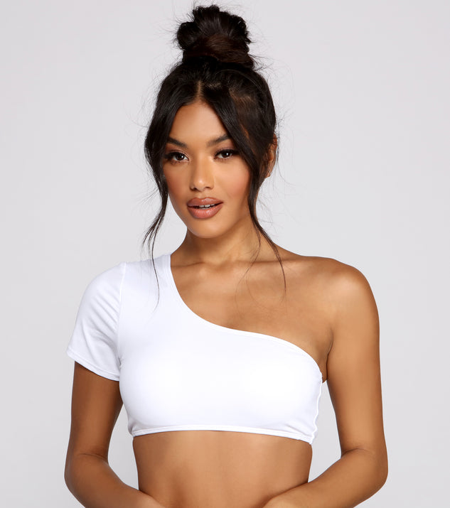 So Chic One Shoulder Swim Top
