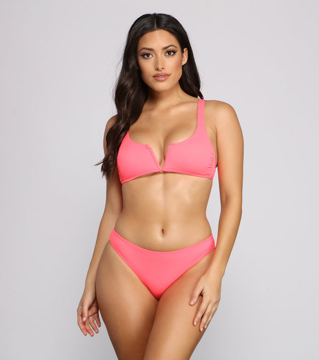 Basic Glam Ribbed Bikini Top
