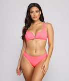 Basic Glam Ribbed Bikini Top