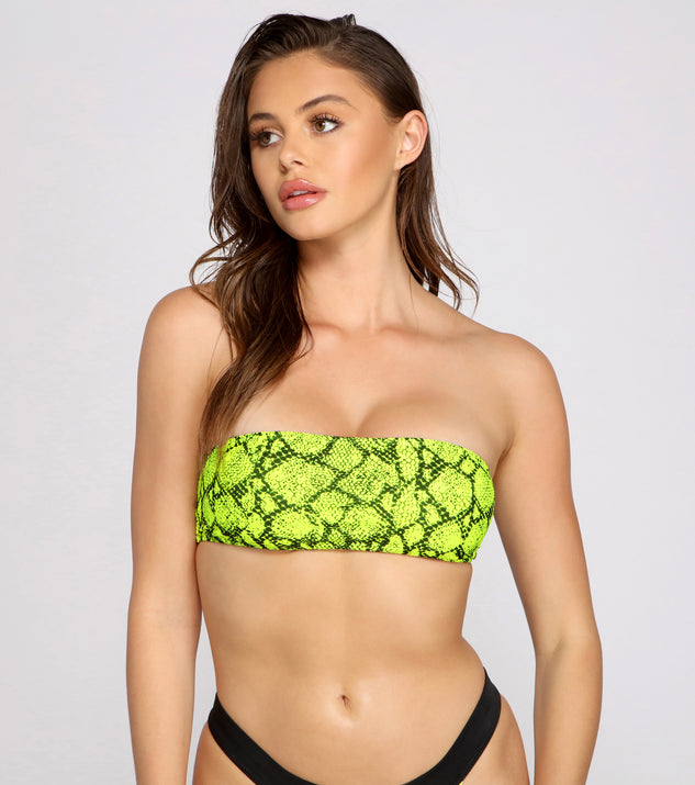 Neon snake print bikini hot sale