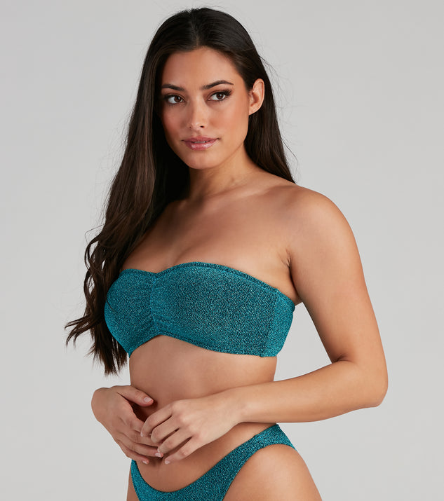 Sunshine Glitter Bandeau Bikini Top