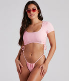 Cutie Alert Cap Sleeve Swim Top