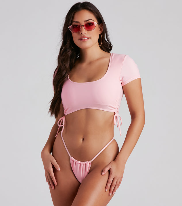 Cutie Alert Cap Sleeve Swim Top