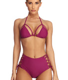 Lace Up Caged Bikini Top