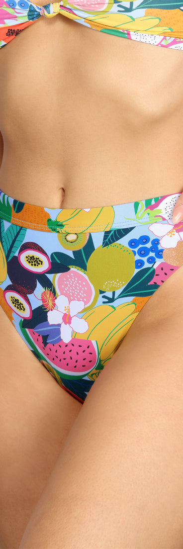 Blame It On The Juice Colorful High Waist Swim Bottoms