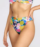 Blame It On The Juice Colorful High Waist Swim Bottoms