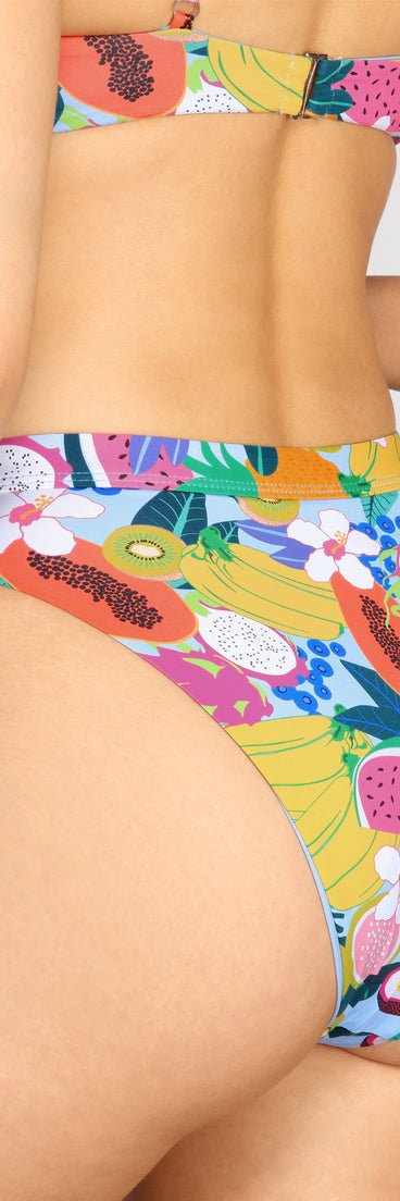 Blame It On The Juice Colorful High Waist Swim Bottoms