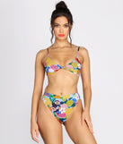 Blame It On The Juice Colorful High Waist Swim Bottoms