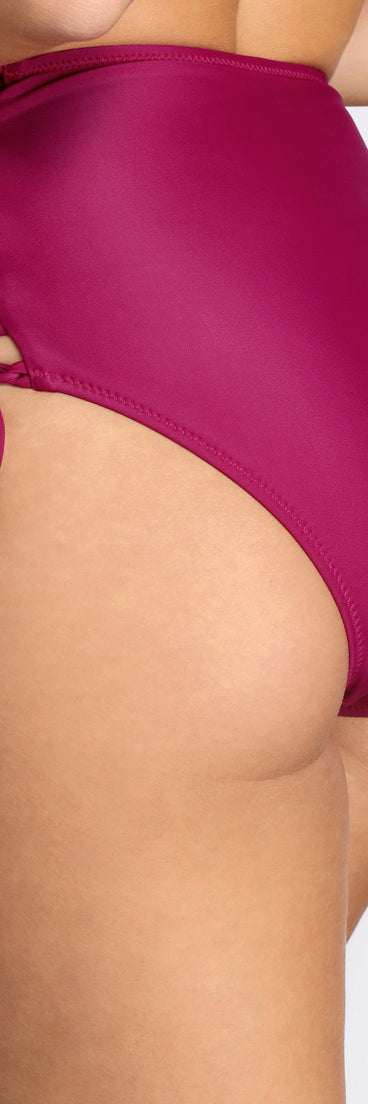 Warmer Days High Waist Lace Detail Bikini Bottoms