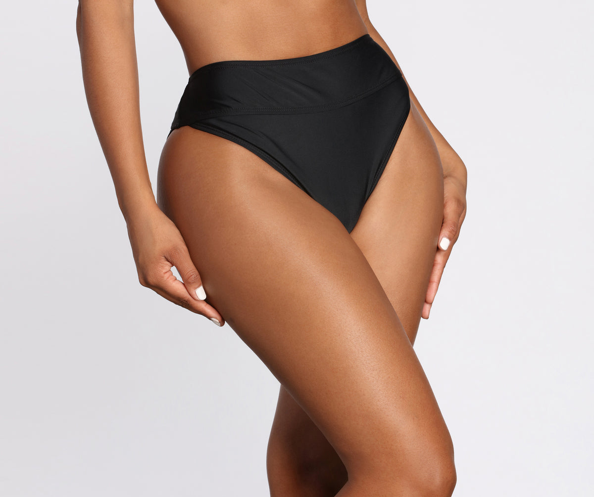 Tommy Bahama Pearl Shirred High-Waist Brief Bikini Swim Bottom