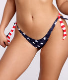 Stars & Stripes Tie Side Hipster Swim Bottoms provides a stylish start to creating your best summer outfits of the season with on-trend details for 2023!