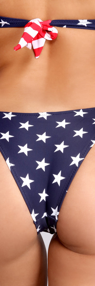 Stars & Stripes Tie Side Hipster Swim Bottoms provides a stylish start to creating your best summer outfits of the season with on-trend details for 2023!