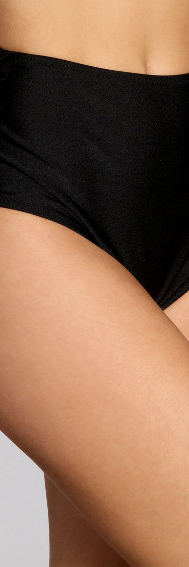 Radiant And Ruffled High Waist Swim Bottoms