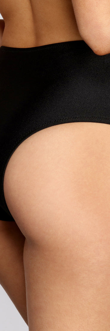 Radiant And Ruffled High Waist Swim Bottoms