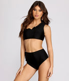 Radiant And Ruffled High Waist Swim Bottoms
