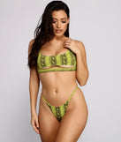 Neon Drama Snake Print Swim Bottoms for 2022 festival outfits, festival dress, outfits for raves, concert outfits, and/or club outfits