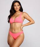 Basic Glam Ribbed Hipster Bikini Bottoms