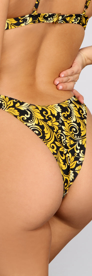 Fancy Filigree High Cut Bikini Bottoms