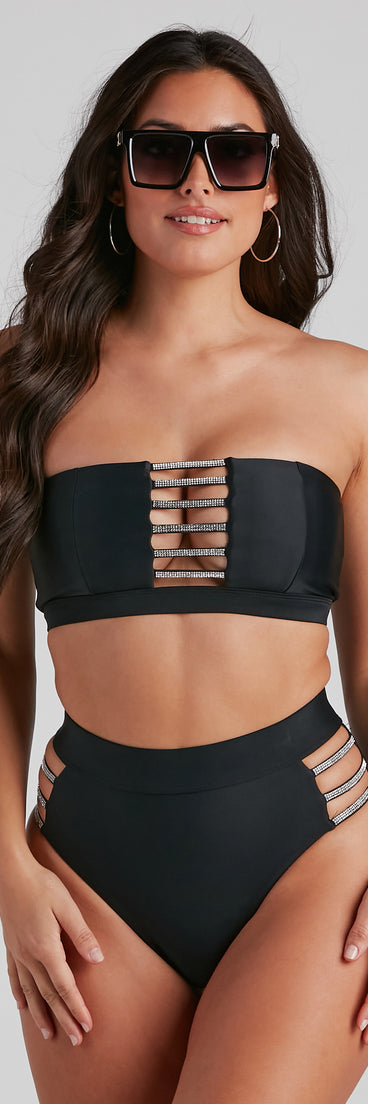 Glam Stud Rhinestone Bikini Bottoms