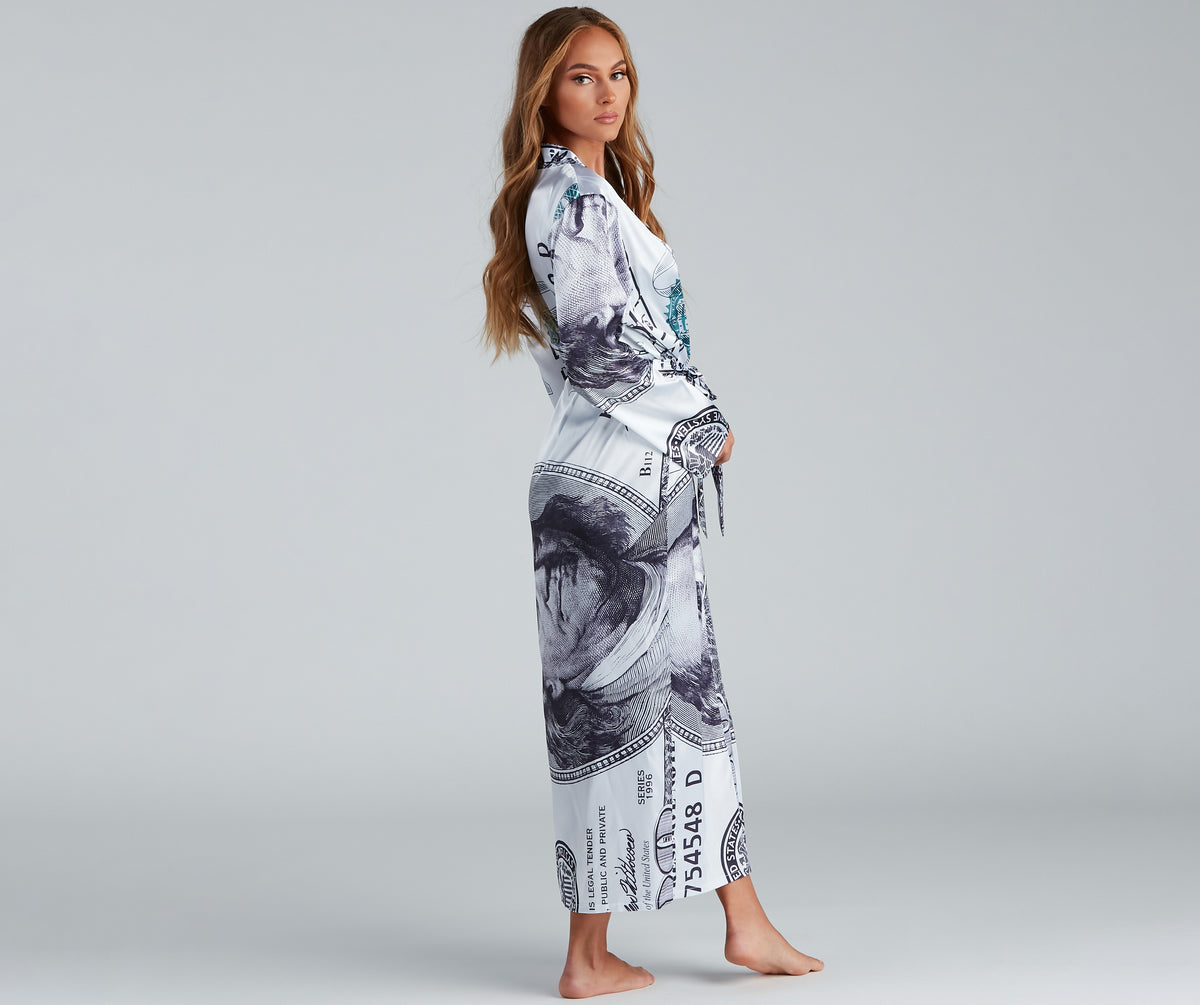 Dolla Bill Chic Satin Robe & Windsor