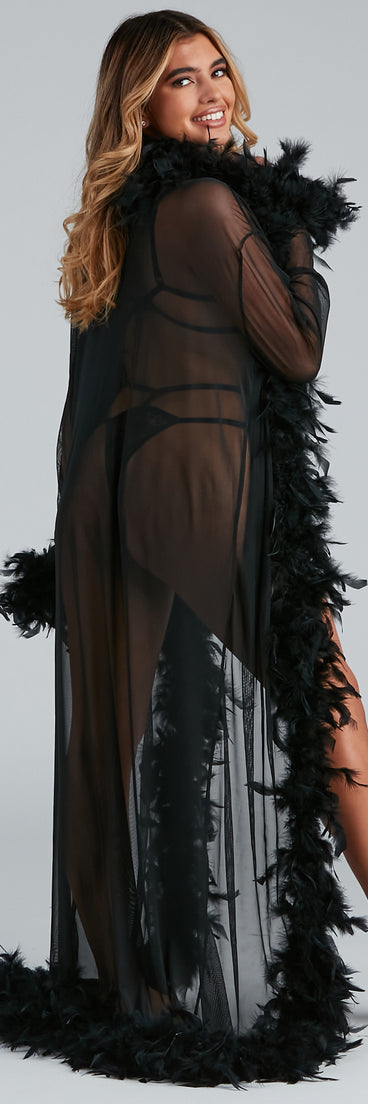 Always Extra Feather Trim Long Robe provides essential lift and support for creating your best summer outfits of the season for 2023!