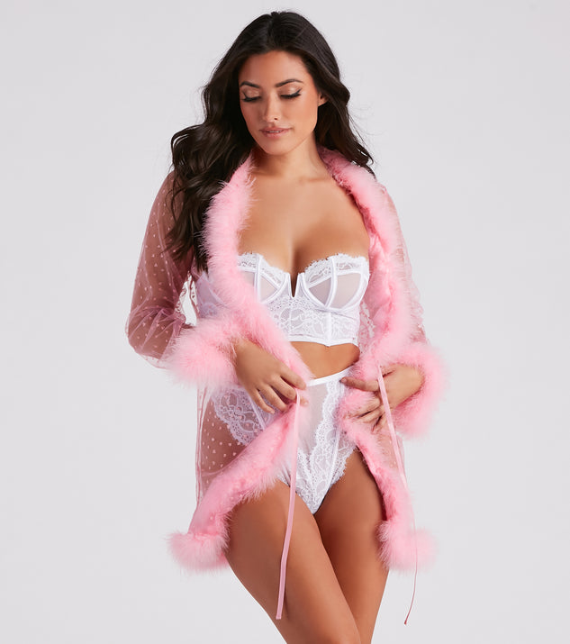 Dream Girl Glitter Heart Marabou Feather Robe provides essential lift and support for creating your best summer outfits of the season for 2023!