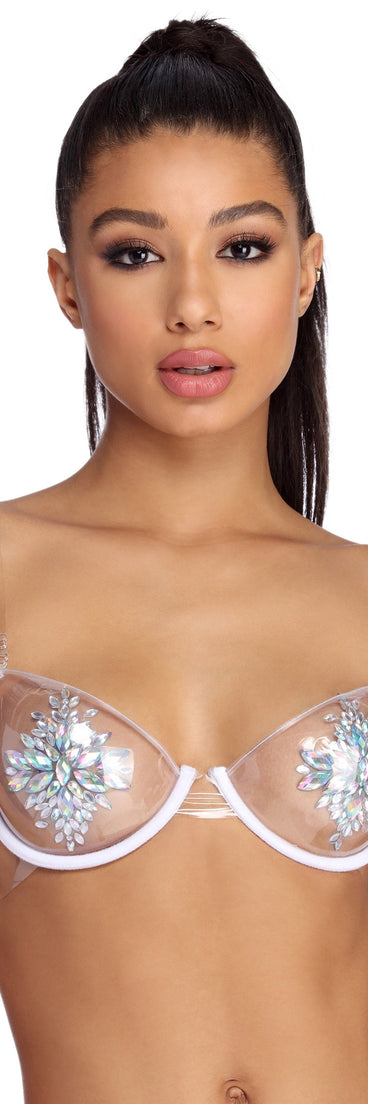 In The Clear PVC Bra is a trendy pick to create 2023 festival outfits, festival dresses, outfits for concerts or raves, and complete your best party outfits!