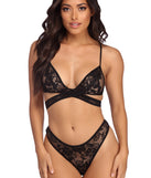 You’ll look stunning in the Lace Applique Bra & Thong Set when paired with its matching separate to create a glam clothing set perfect for parties, date nights, concert outfits, back-to-school attire, or for any summer event!