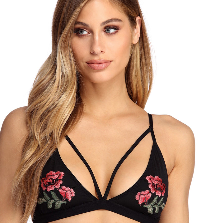 Floral Applique Bralette provides essential lift and support for creating your best summer outfits of the season for 2023!