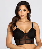 Sultry Sheer Mesh Long Line Bralette is a trendy pick to create 2023 festival outfits, festival dresses, outfits for concerts or raves, and complete your best party outfits!