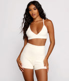 You’ll look stunning in the Cozy Vibes Eyelash Knit Bralette when paired with its matching separate to create a glam clothing set perfect for parties, date nights, concert outfits, back-to-school attire, or for any summer event!