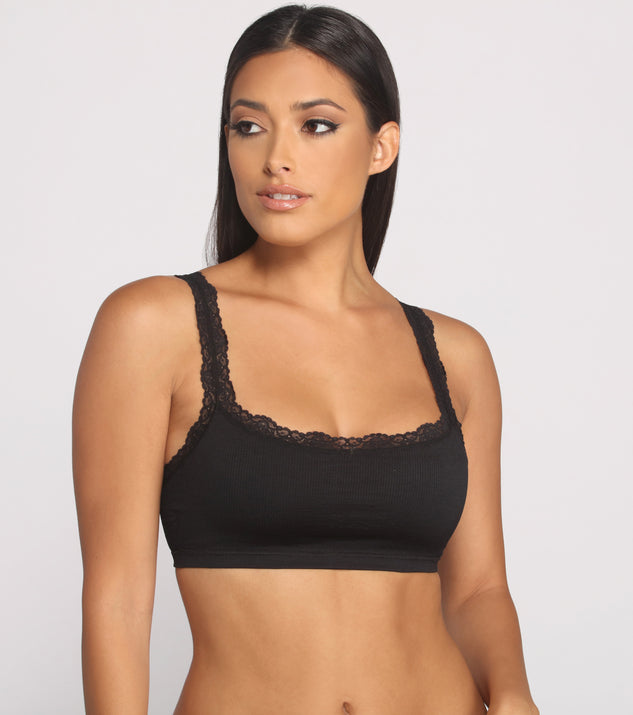 Lace Trim Ribbed Bralette Tank provides essential lift and support for creating your best summer outfits of the season for 2023!