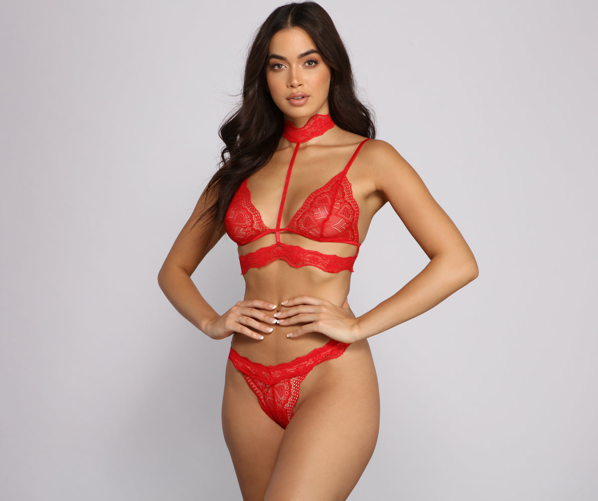 All About The Lace Triangle Bra And Panty Set