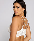 Lace N' Luxe Crochet Bralette is a trendy pick to create 2023 festival outfits, festival dresses, outfits for concerts or raves, and complete your best party outfits!