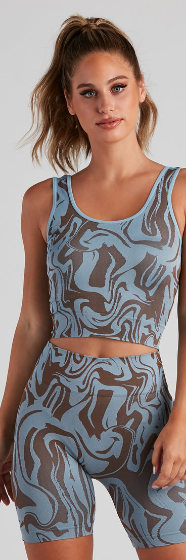 Retro Swirls Seamless Longline Bralette provides essential lift and support for creating your best summer outfits of the season for 2023!