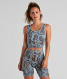Retro Swirls Seamless Longline Bralette provides essential lift and support for creating your best summer outfits of the season for 2023!