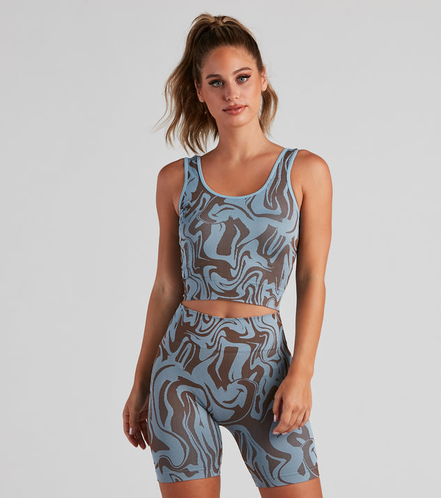 Retro Swirls Seamless Longline Bralette provides essential lift and support for creating your best summer outfits of the season for 2023!