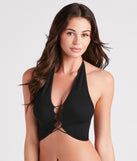 With fun and flirty details, Lace Up In Style Seamless Halter Bralette shows off your unique style for a trendy outfit for the summer season!