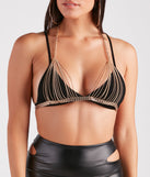 Turn It Up Triangle Chain Bra is a fire pick to create 2023 festival outfits, concert dresses, outfits for raves, or to complete your best party outfits or clubwear!