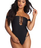 Off The Shoulder Strappy Swimsuit