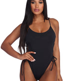 Lace Up In Lattice Swimsuit