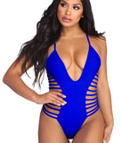Lattice Days Plunging Swimsuit
